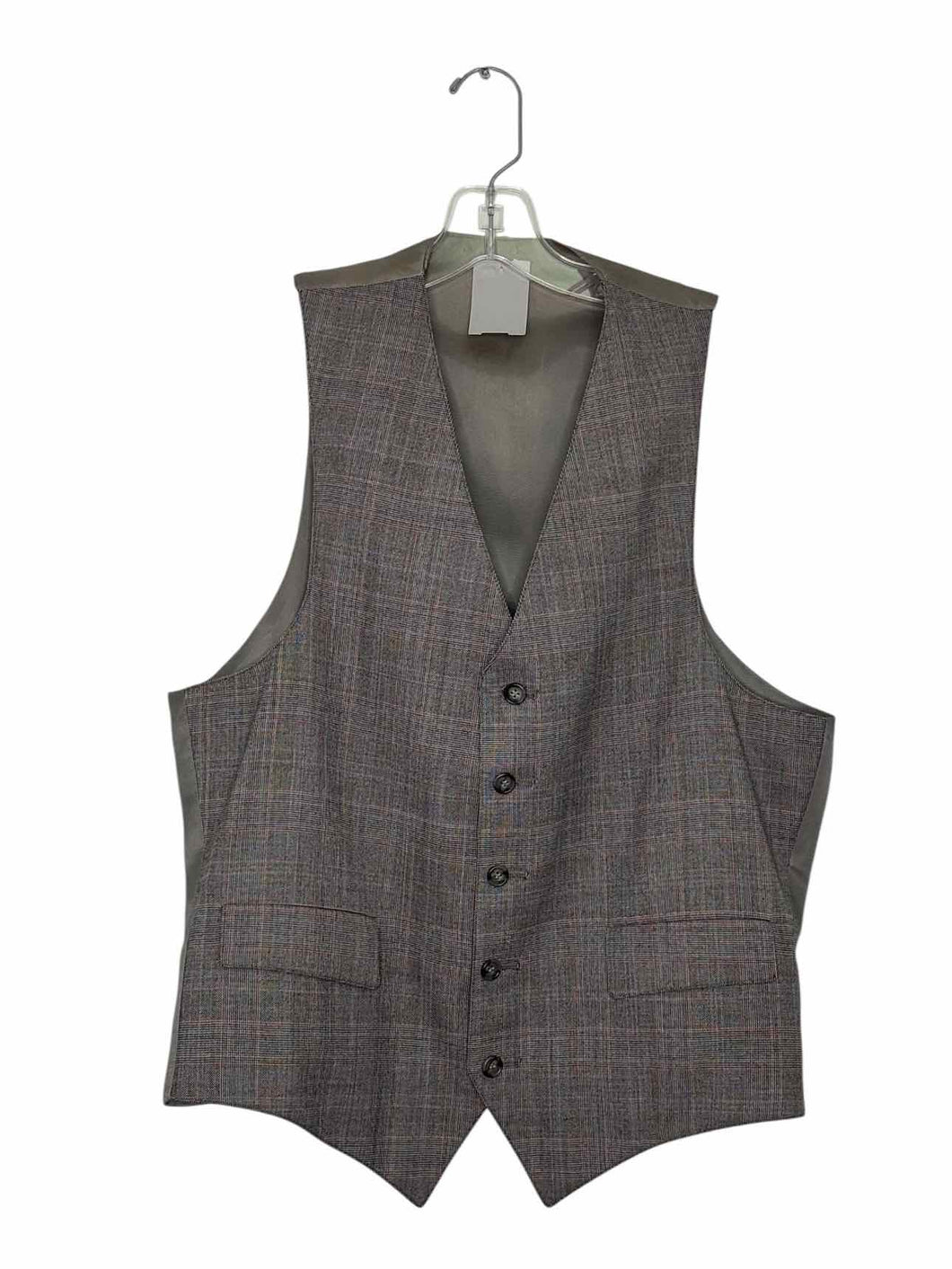 No Brand Label Size S/M Grey Plaid Pre-Owned Vest- Mens