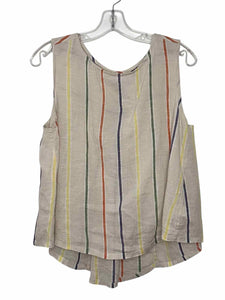 Artisan NY Size Medium Ivory Stripe Pre-Owned Tank Top- Ladies