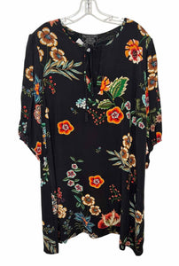 Johnny Was Size Large Black Floral Pre-Owned Dress- Ladies
