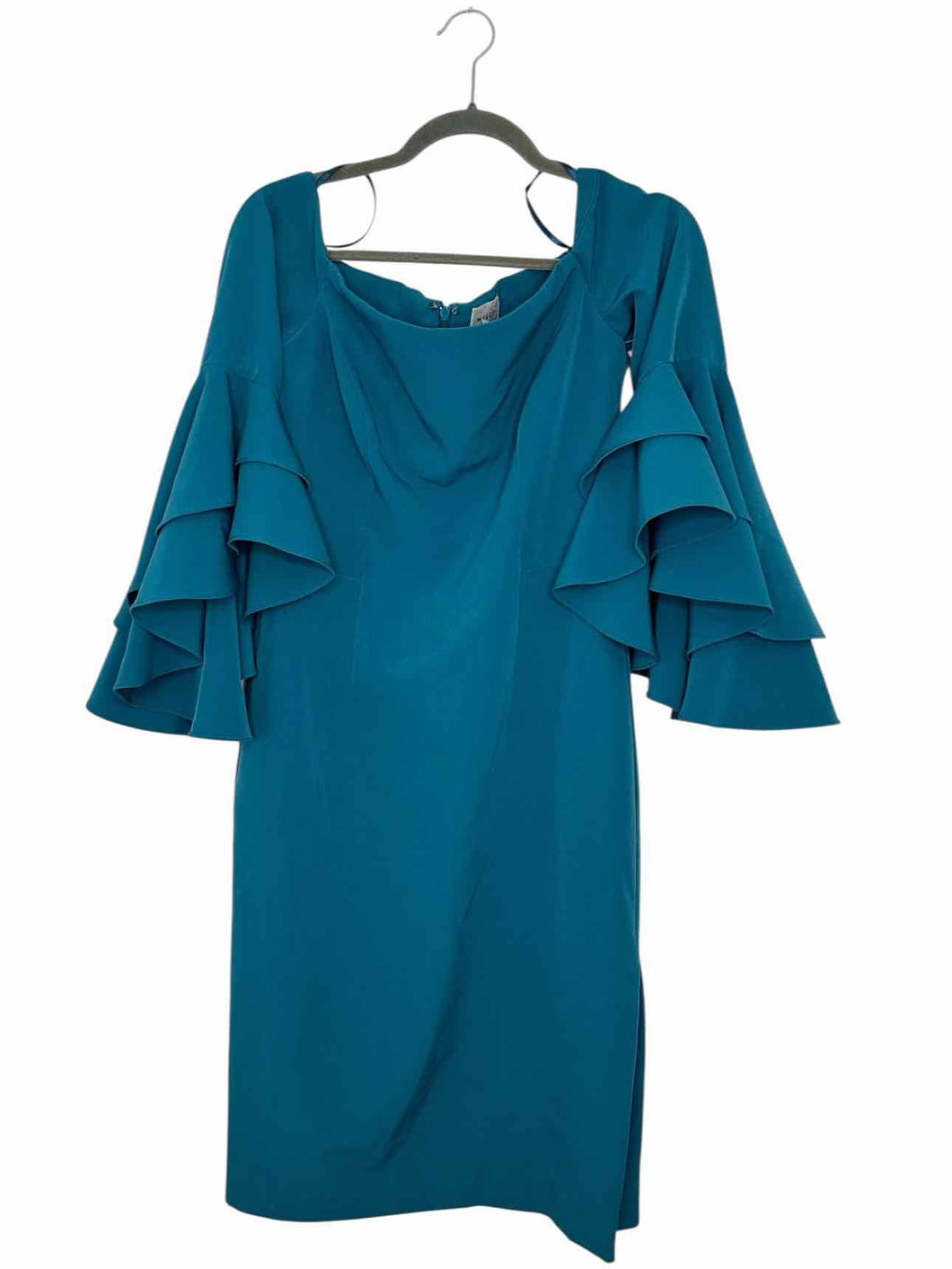 Milly Size 8 Teal Pre-Owned Dress- Ladies