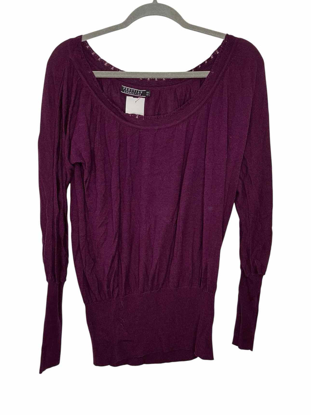 Peruvian Connection Size X- Small Purple Pre-Owned Sweater- Ladies