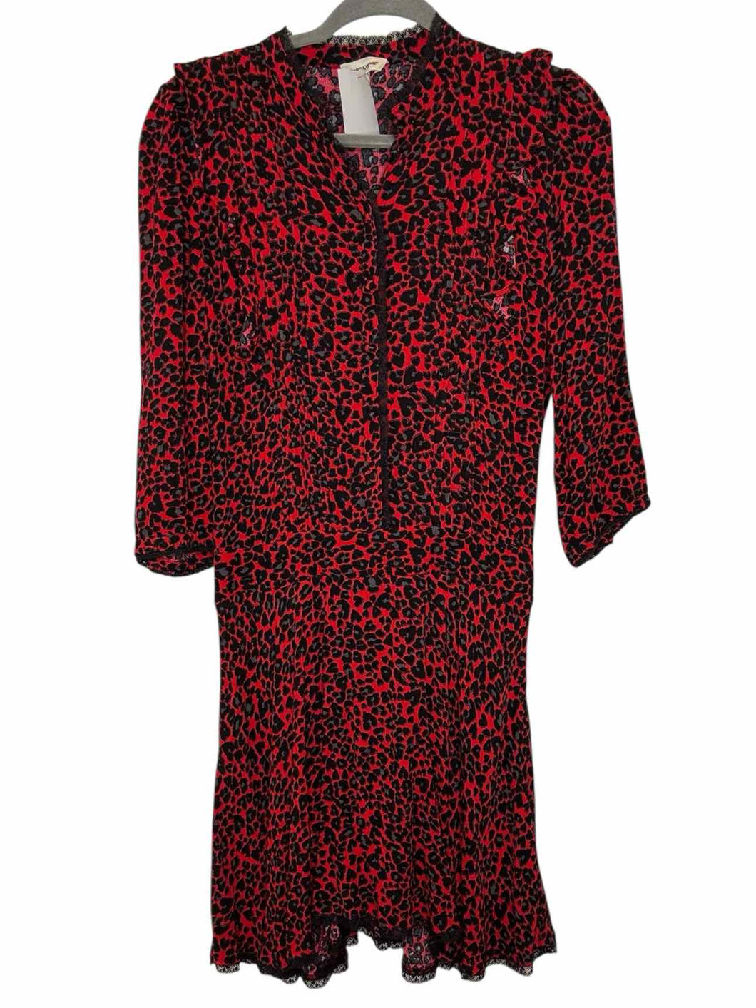 Zadig & Voltaire Size Small Red Print Pre-Owned Dress- Ladies