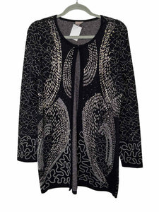 Chicos Size Small Blk/Gld Pre-Owned Sweater- Ladies