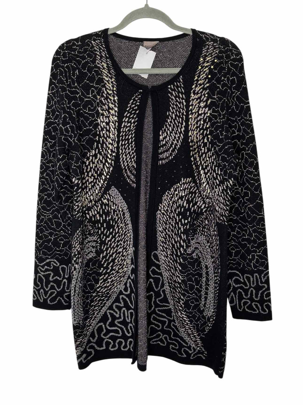 Chicos Size Small Blk/Gld Pre-Owned Sweater- Ladies