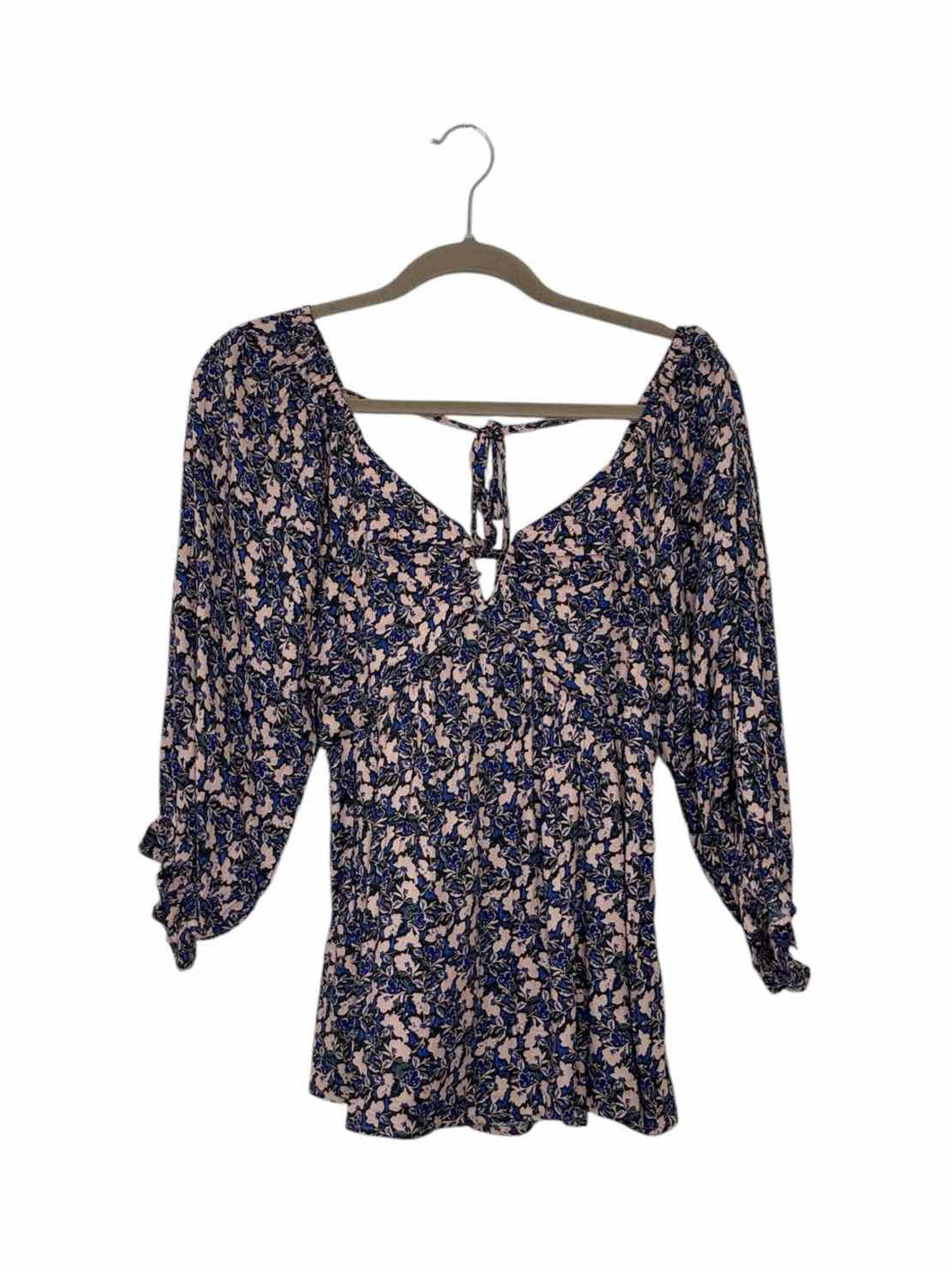 Heyson Size Small Blue Print Pre-Owned Blouse- Ladies