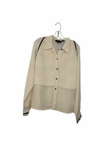 Classiques Entier Size 12 Beige Pre-Owned Blouse- Ladies