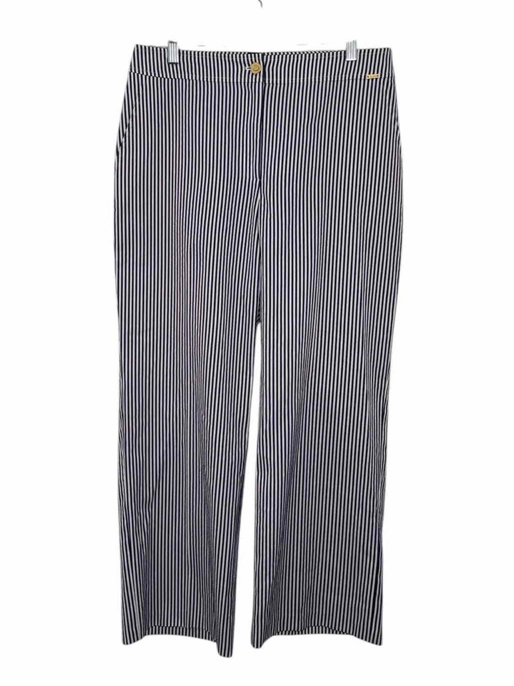 St John Size 10 Blue Stripe Pre-Owned Pants- Ladies