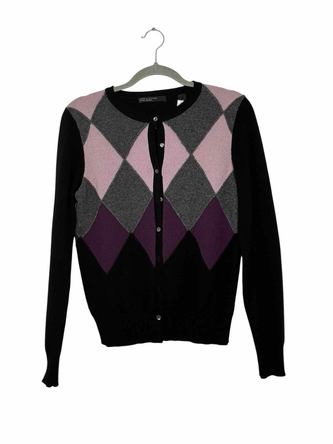 Lord & Taylor Size Medium Argyle Pre-Owned Sweater- Ladies