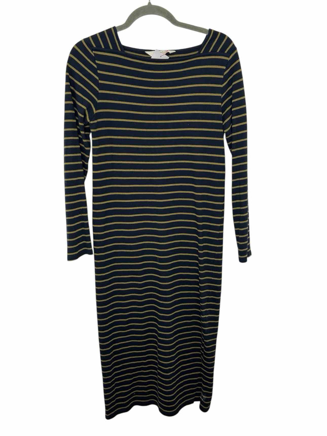 People Tree Size 8 Navy Stripe Pre-Owned Dress- Ladies