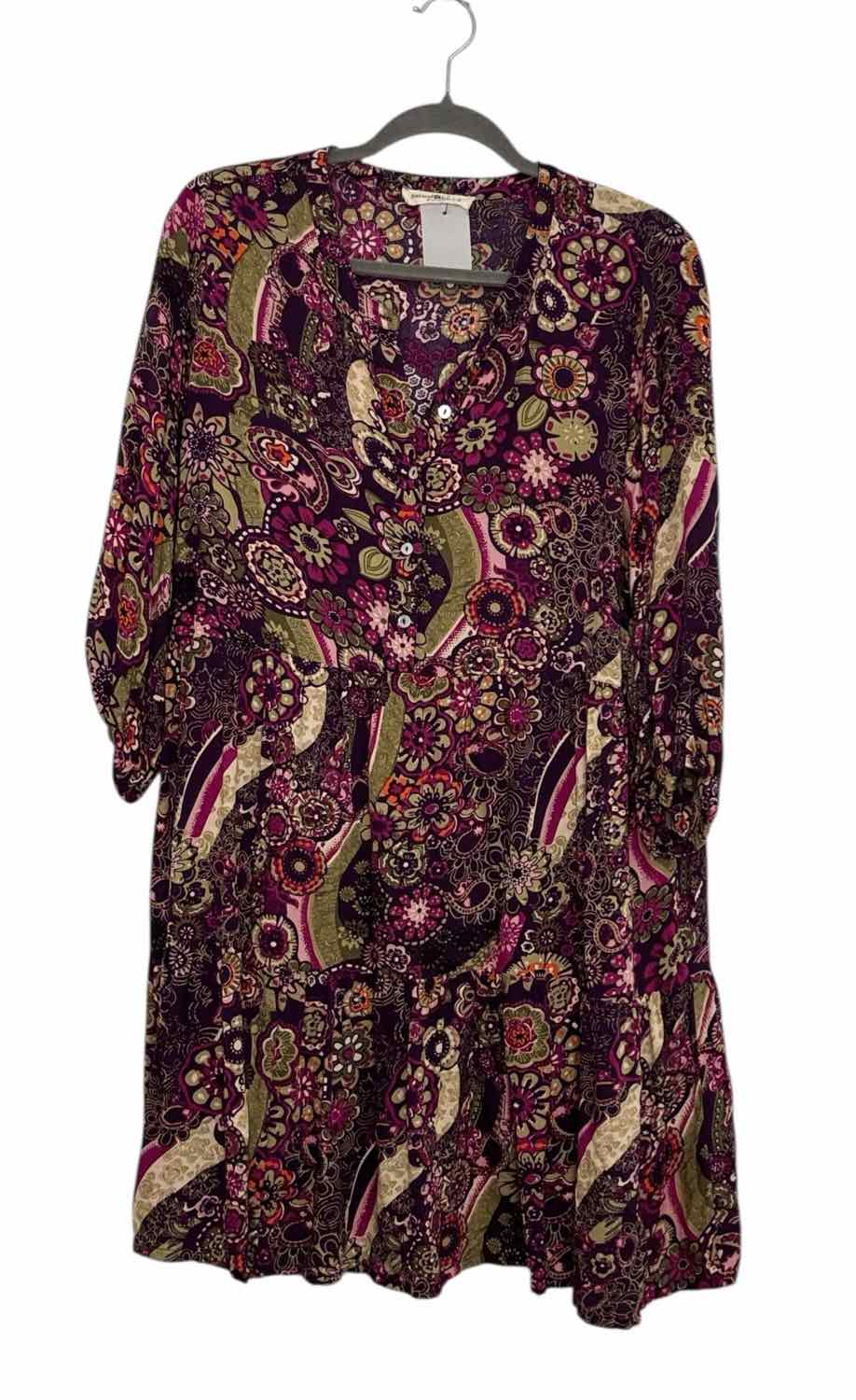 Natural Life Size Small Purple Print Pre-Owned Dress- Ladies