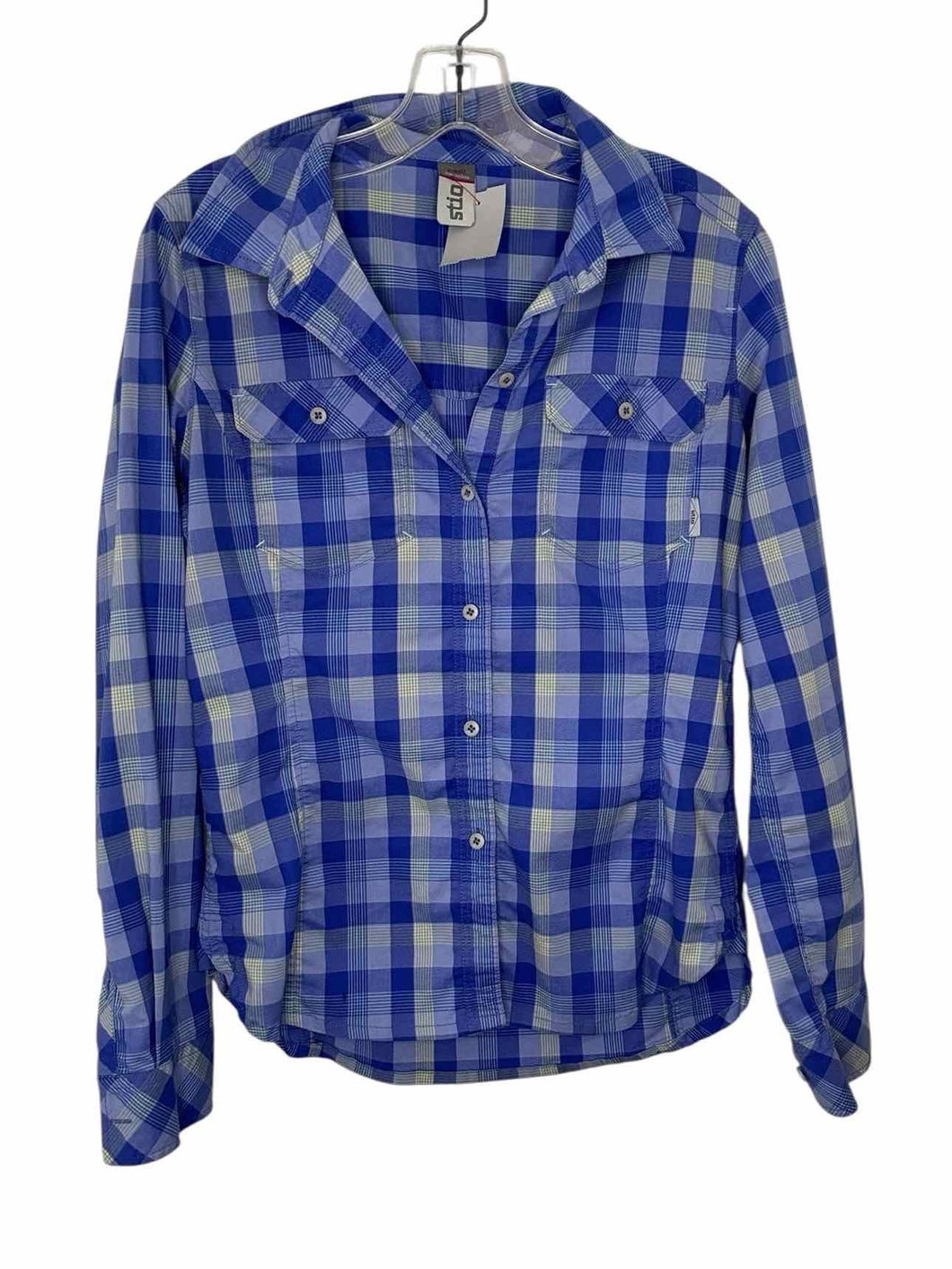 Stio Size Small Blue Plaid Pre-Owned Shirt- Ladies