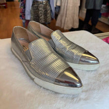 Load image into Gallery viewer, Miu Miu Size 40.5 Silver Pre-Owned Sneaker Shoes- Ladies
