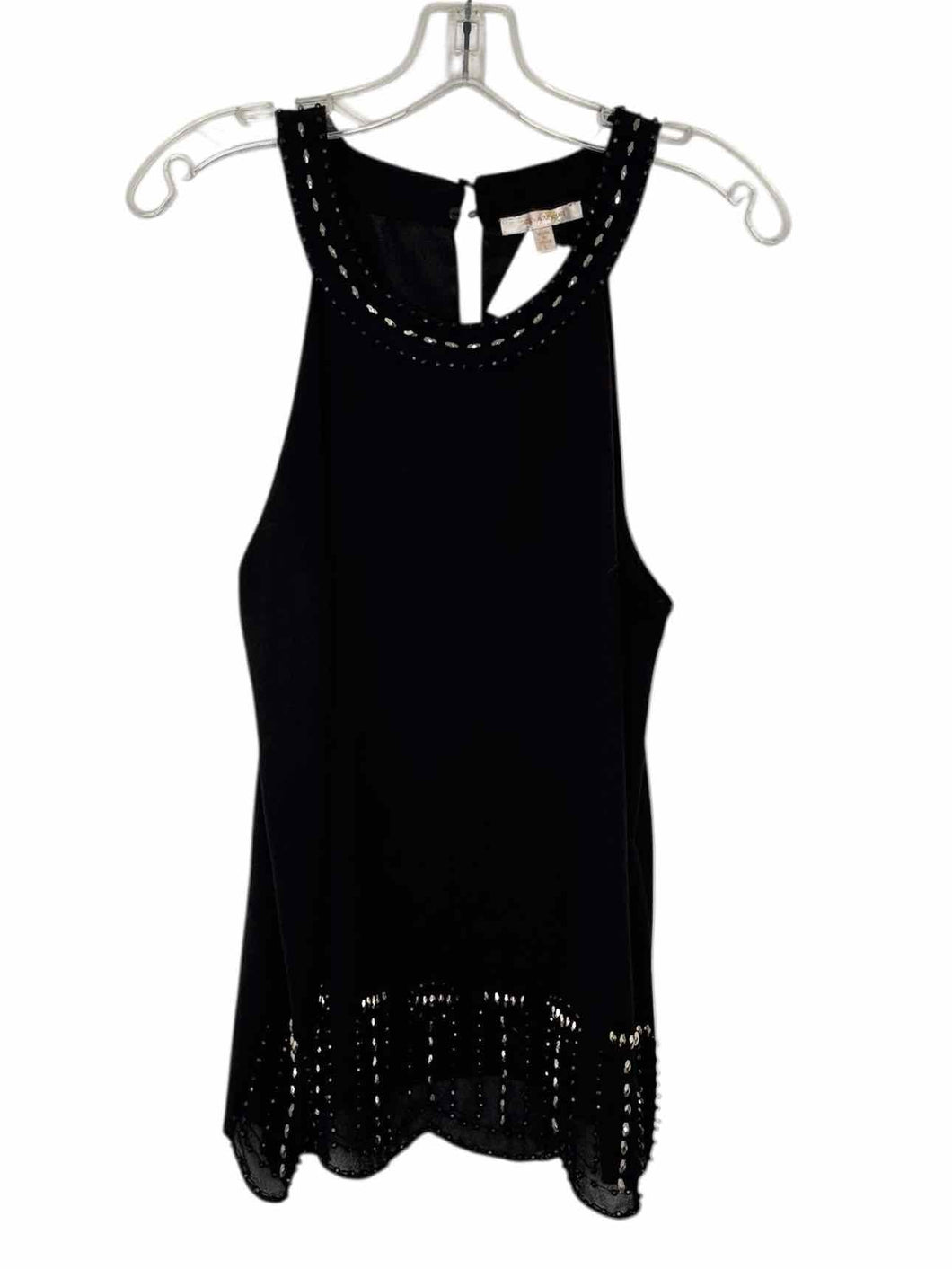 Skies Are Blue Size Large Black Pre-Owned Tank Top- Ladies