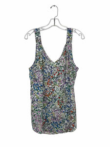 Cabi Size Large White Floral Pre-Owned Tank Top- Ladies