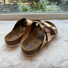 Load image into Gallery viewer, Birkenstock Size 38 Rose Gold Sandal Pre-Owned Shoes- Ladies
