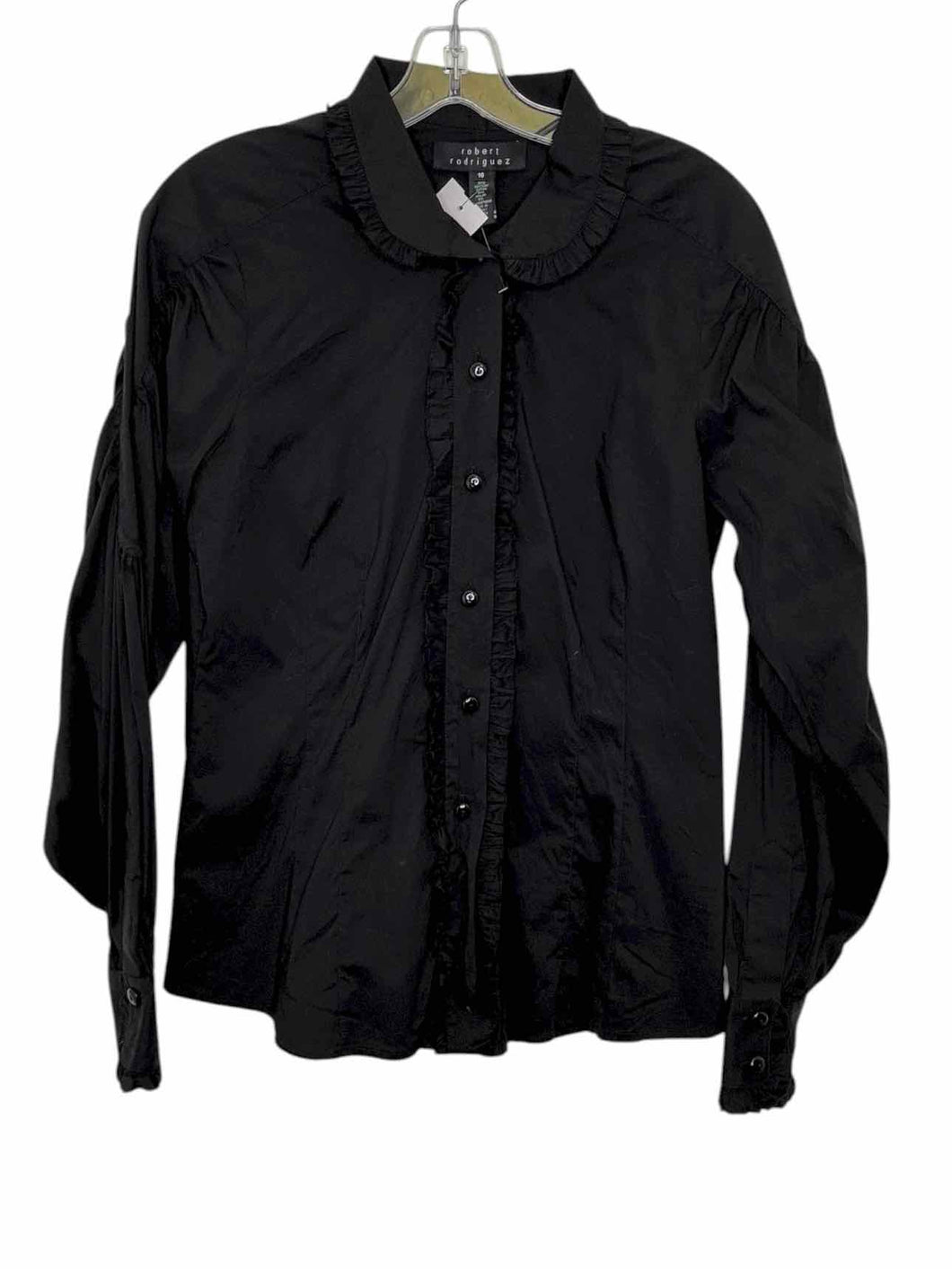 Robert Rodriquez Size 10 Black Pre-Owned Blouse- Ladies
