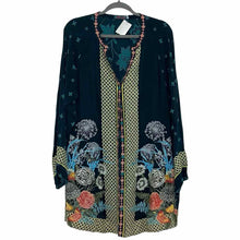 Load image into Gallery viewer, Johnny Was Size Large Teal Print Pre-Owned Blazer/Indoor Jacket- Ladies
