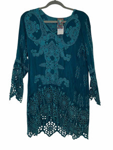 Johnny Was Size SP Teal Pre-Owned Blouse- Ladies