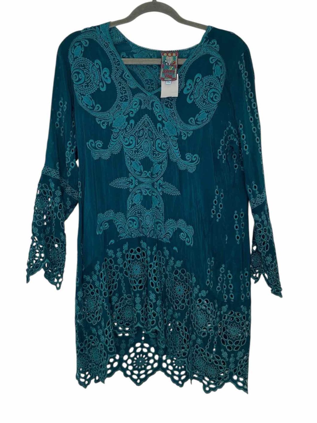 Johnny Was Size SP Teal Pre-Owned Blouse- Ladies