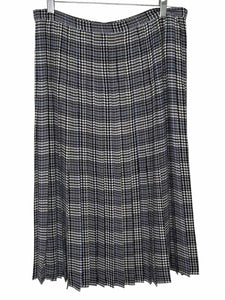 Brooks Brothers Size 12 Navy Print Pre-Owned Skirt- Ladies