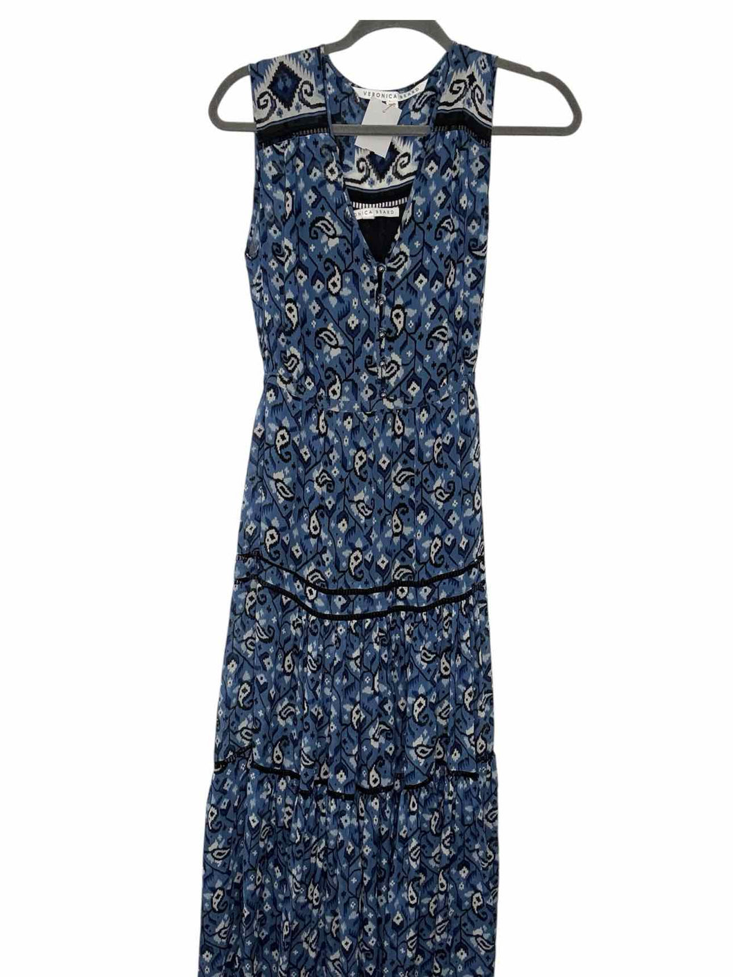 Veronica Beard Size 0 Blue Print Pre-Owned Dress- Ladies