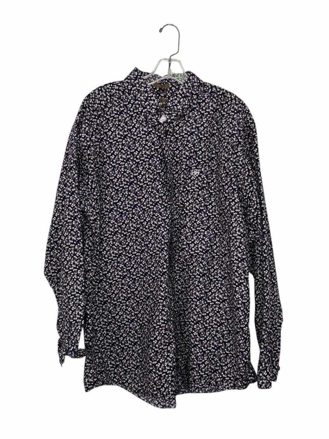 Ariat Size XL Navy Print Pre-Owned Shirt- Mens