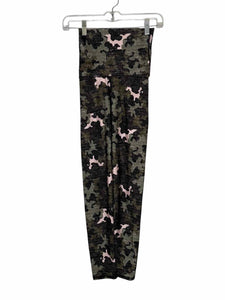 Size X- Small Green Print Pre-Owned Leggings- Ladies