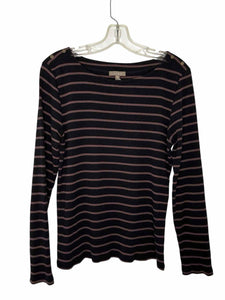 Lilla P Size Large Black Stripe Pre-Owned Top- Ladies