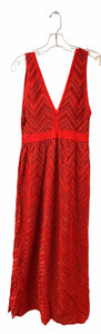 M Missoni Size 6 Red Print Pre-Owned Dress- Ladies
