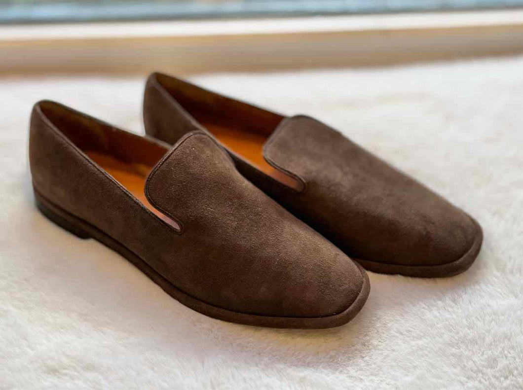 Size 7.5 Brown Flats Pre-Owned Shoes- Ladies