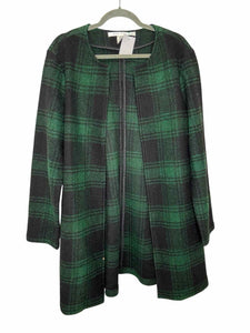 Max Studio Size Medium Green Plaid Pre-Owned Jacket- Ladies