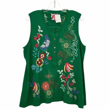 Load image into Gallery viewer, Johnny Was Size L/XL Green Print Pre-Owned Tank Top- Ladies
