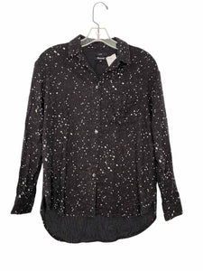 Madewell Size X- Small Black Print Pre-Owned Shirt- Ladies