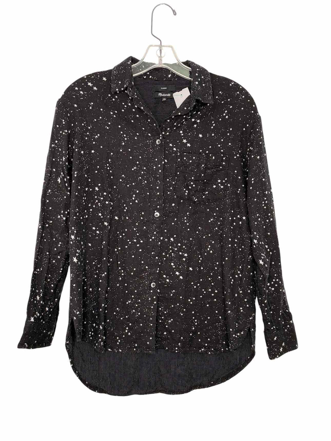 Madewell Size X- Small Black Print Pre-Owned Shirt- Ladies