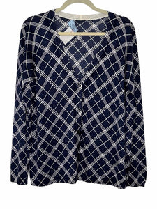 Prada Size Large Blue Print Pre-Owned Sweater- Ladies