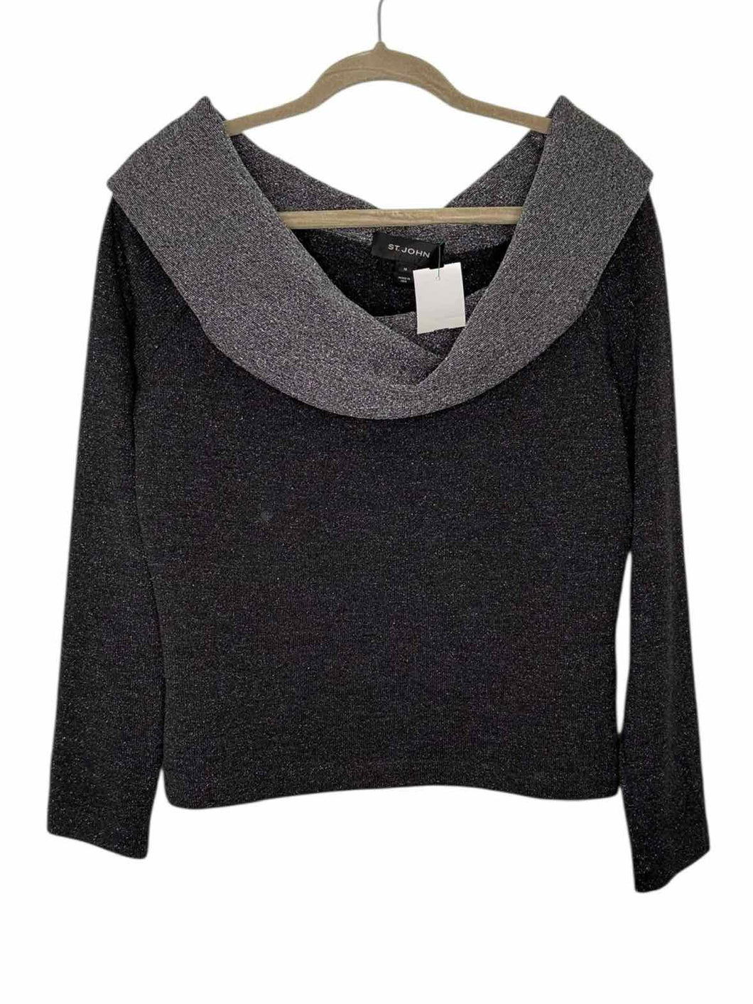 St John Size Medium Metallic Pre-Owned Sweater- Ladies