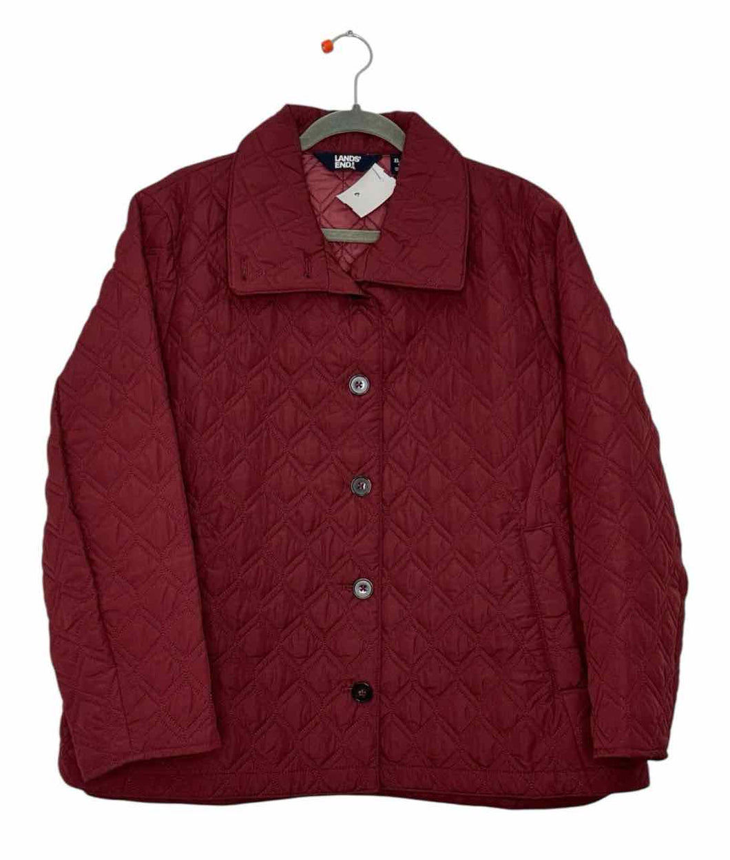 Lands End Size XLP Burgundy Pre-Owned Jacket- Ladies