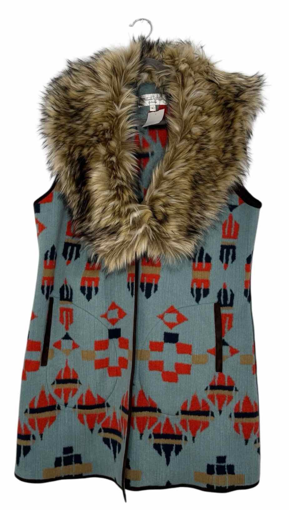 Tasha Polizzi Size X-Large Blue Print Pre-Owned Vest- Ladies