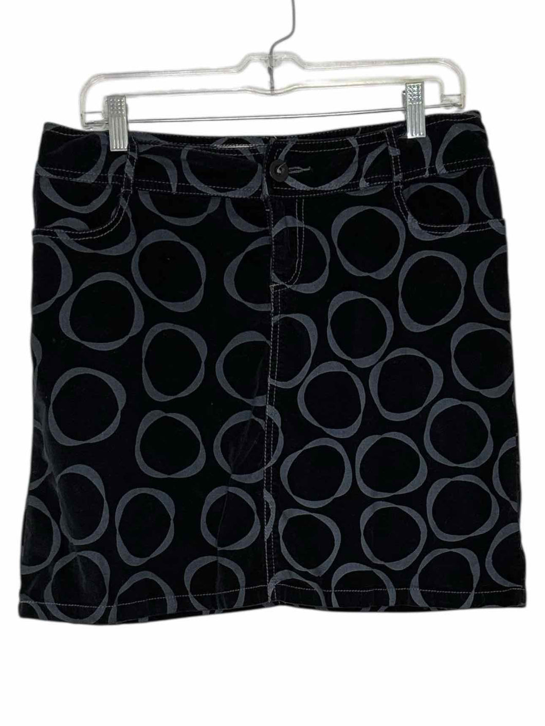 Aventura Size 8 Black Print Pre-Owned Skirt- Ladies