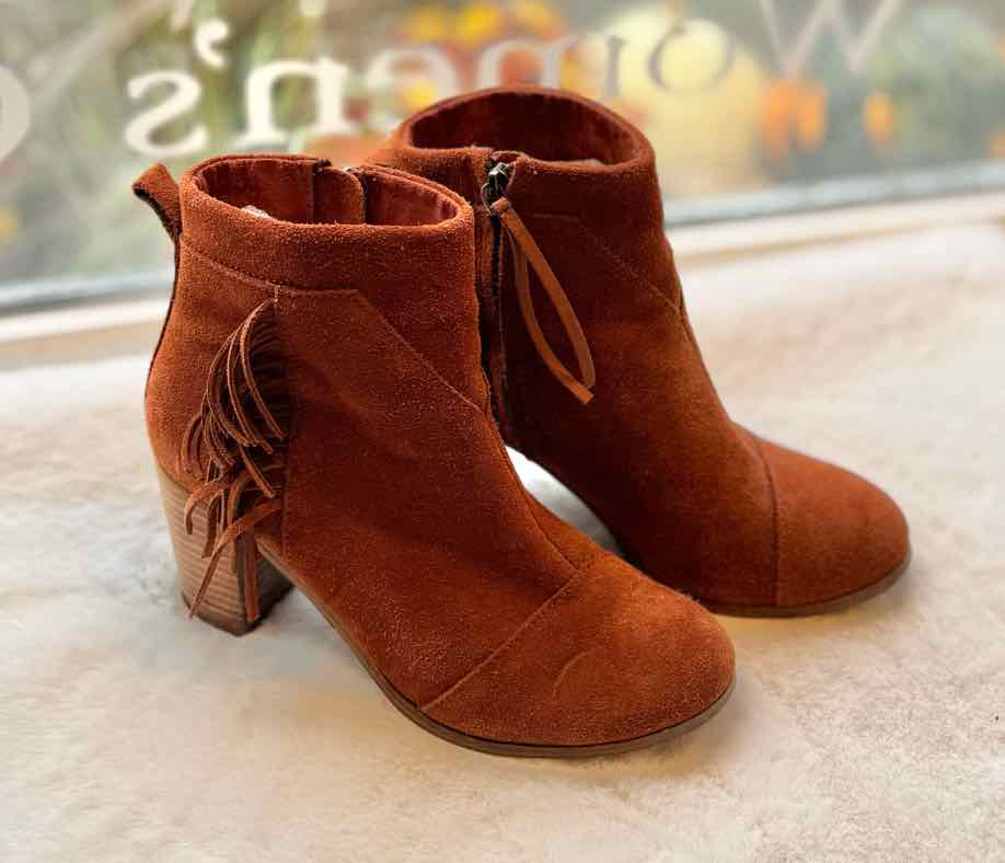 Toms Size 8.5 Pumpkin Bootie Pre-Owned Shoes- Ladies