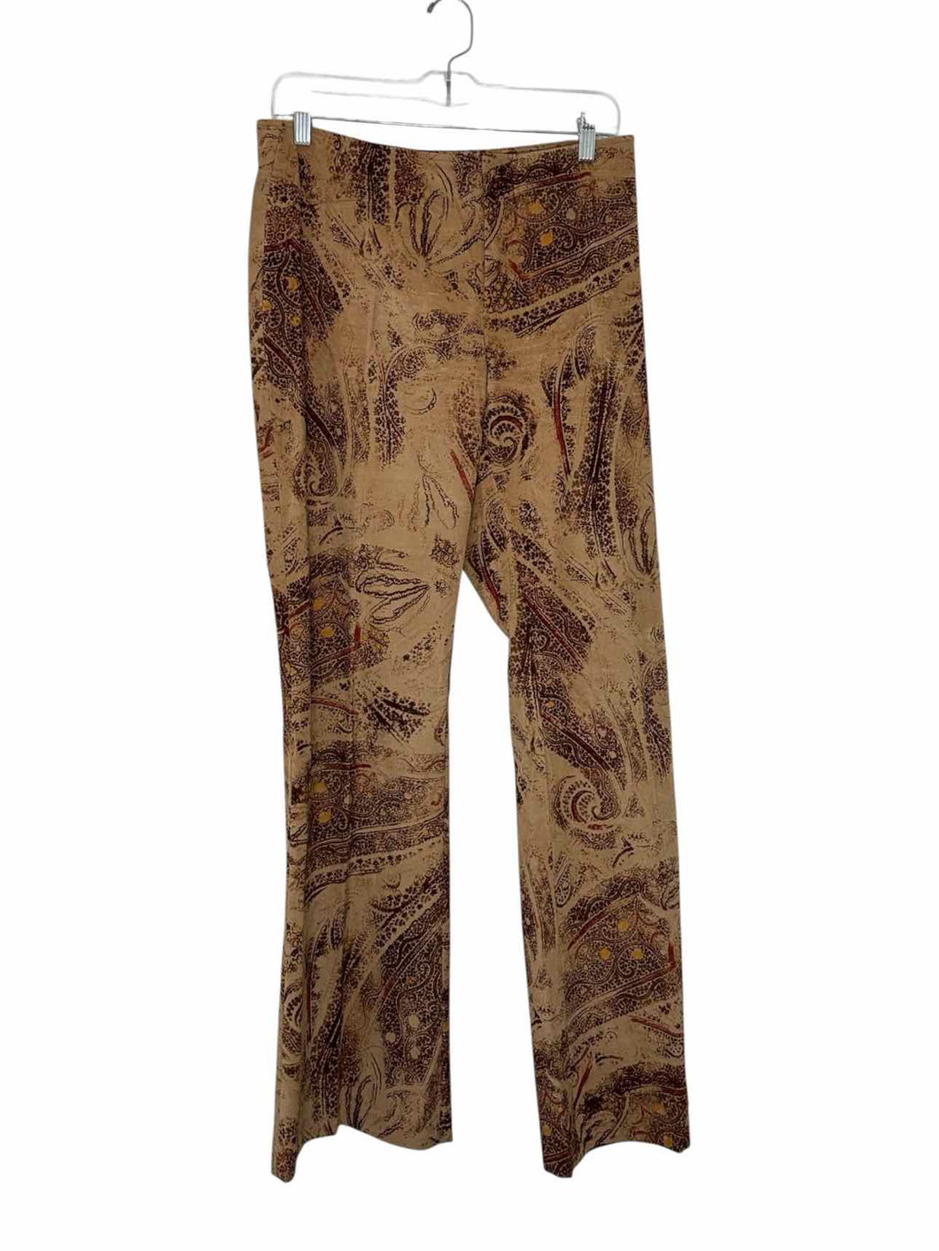 Phillipe Adec Size 6 Tan Print Pre-Owned Pants- Ladies