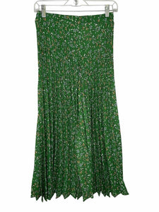 Size Medium Green Print Pre-Owned Skirt- Ladies