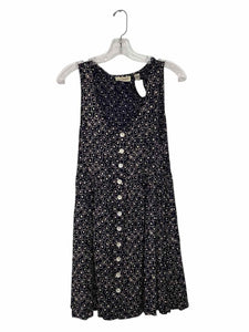 Putumayo Size Small Navy Print Pre-Owned Dress- Ladies