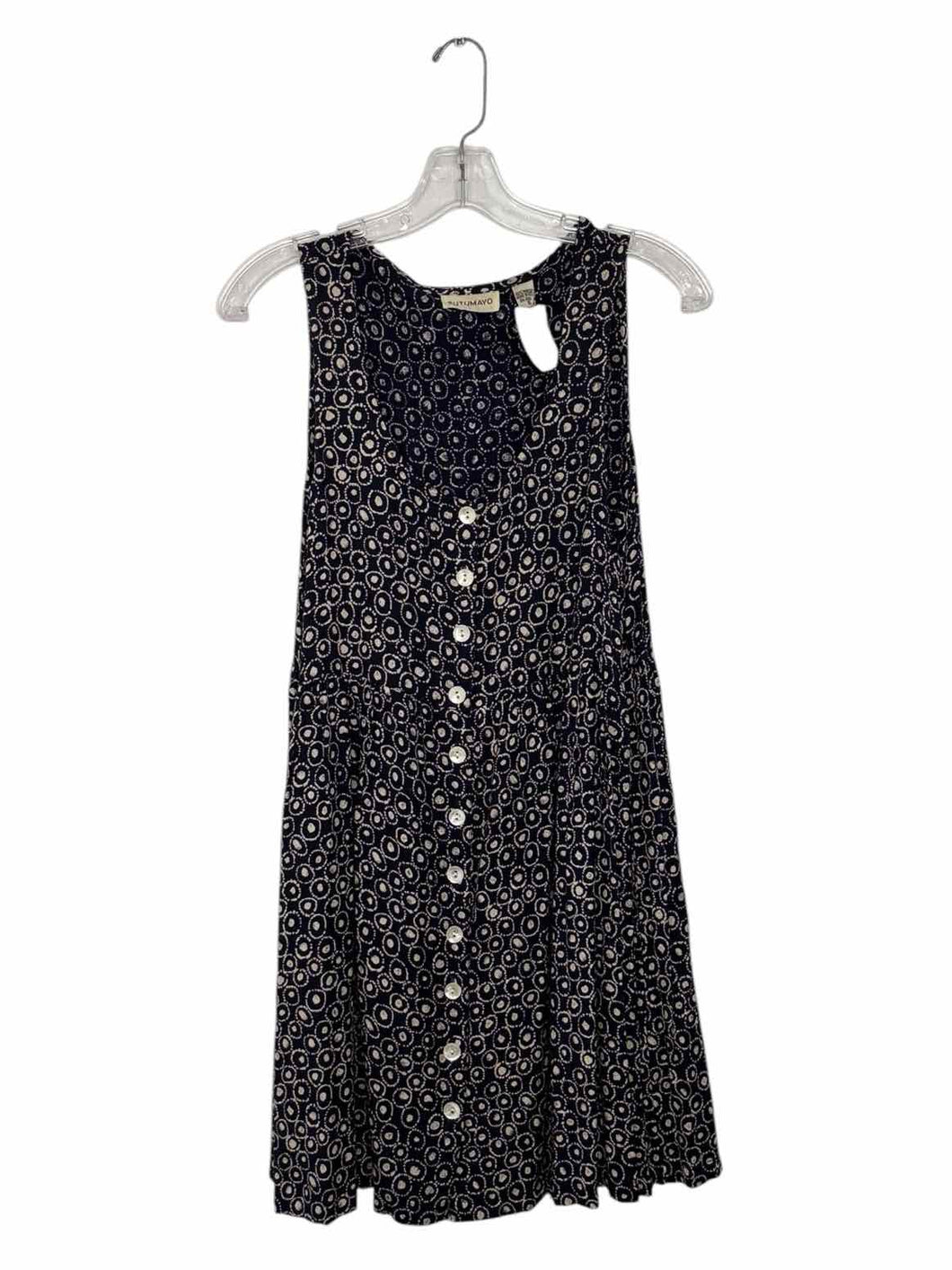 Putumayo Size Small Navy Print Pre-Owned Dress- Ladies