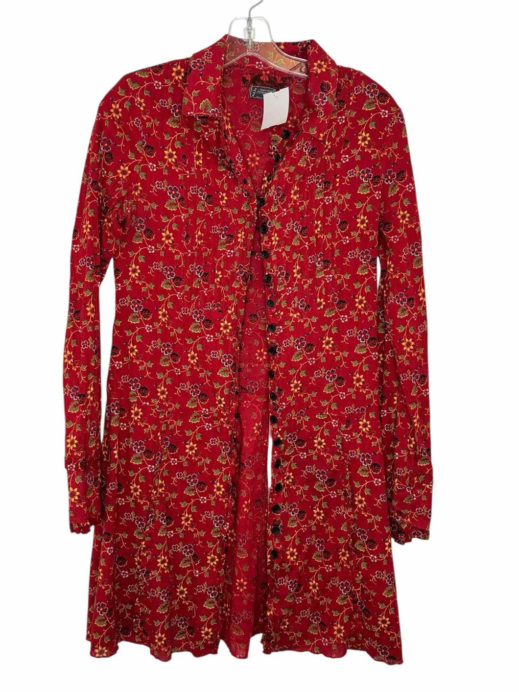 Free People Size 2 Red Floral Pre-Owned Dress- Ladies