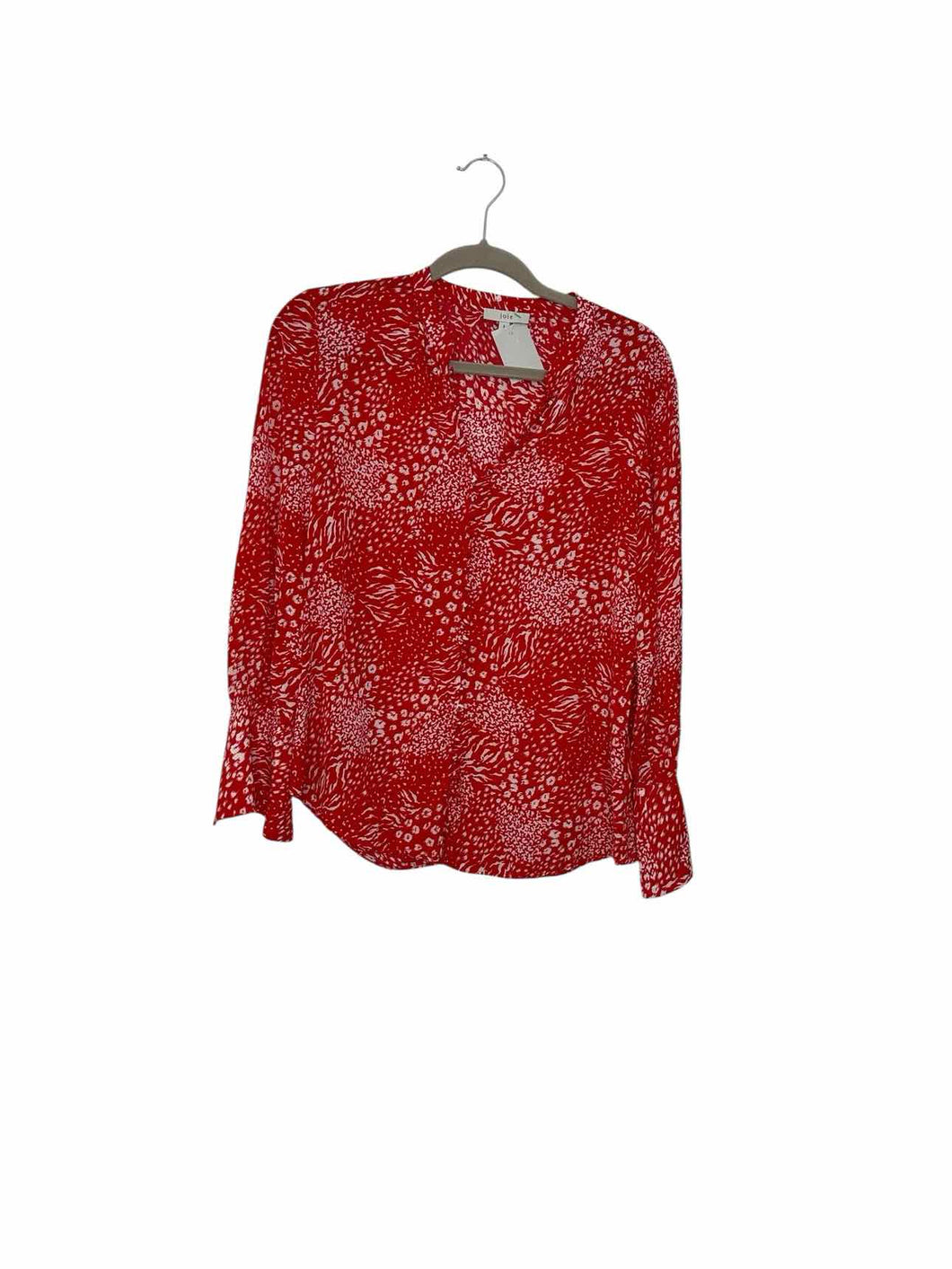 Joie Size Small Red Print Pre-Owned Blouse- Ladies