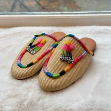 Load image into Gallery viewer, Farm Rio Size 5 Straw Flats Pre-Owned Shoes- Ladies
