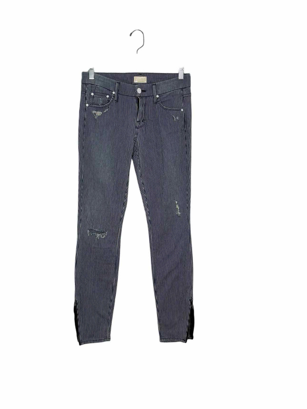 Mother Size 24 Navy Stripe Pre-Owned Pants- Ladies