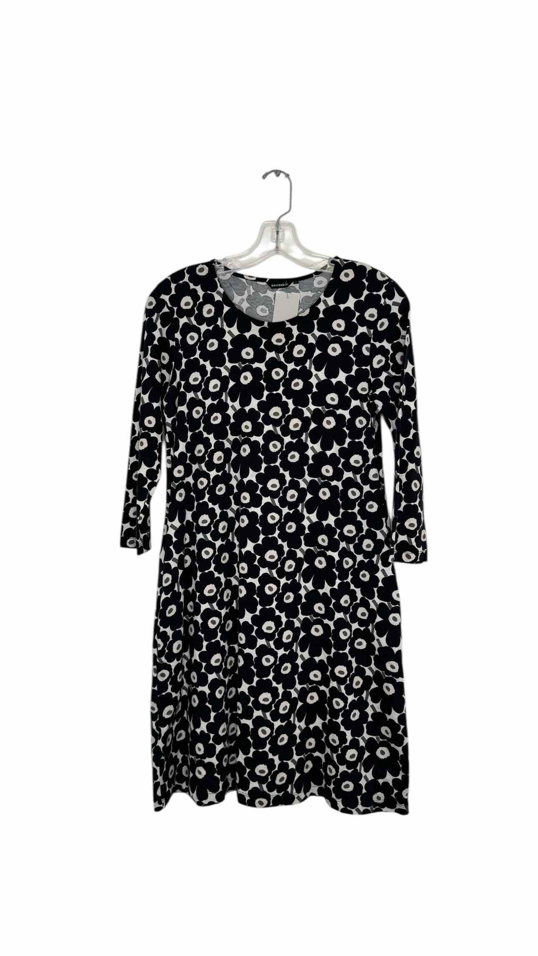 Marimekko Size X- Small Black Print Pre-Owned Dress- Ladies