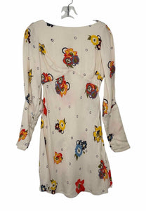 Free People Size 4 Ivory Print Pre-Owned Dress- Ladies